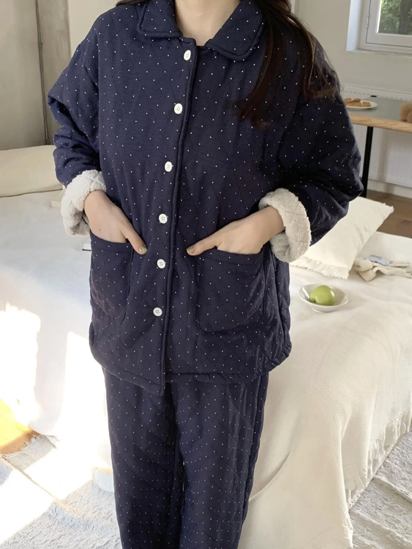 Polka Dot Quilted Loungewear