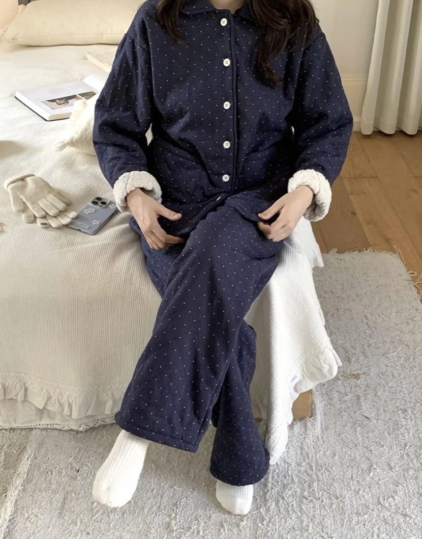 Polka Dot Quilted Loungewear