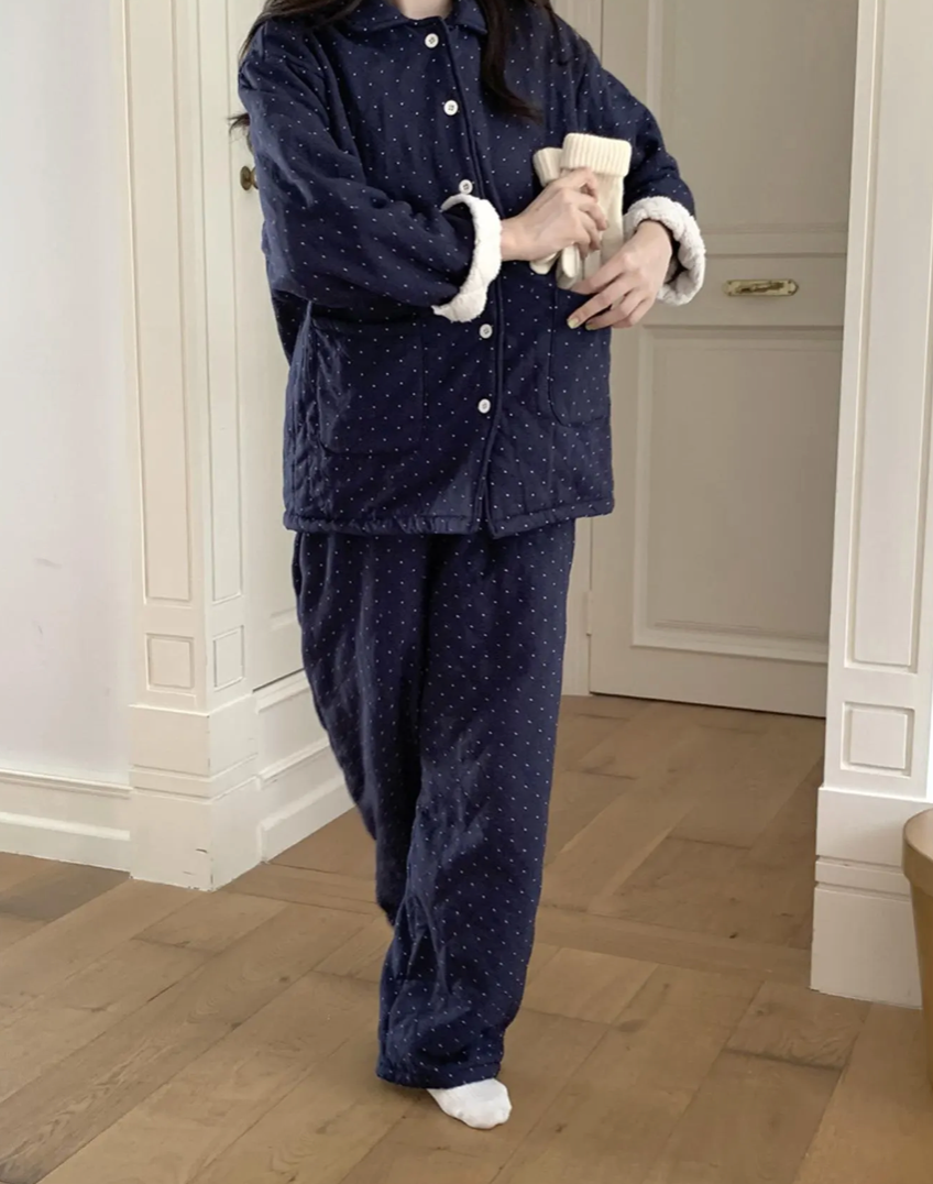 Polka Dot Quilted Loungewear