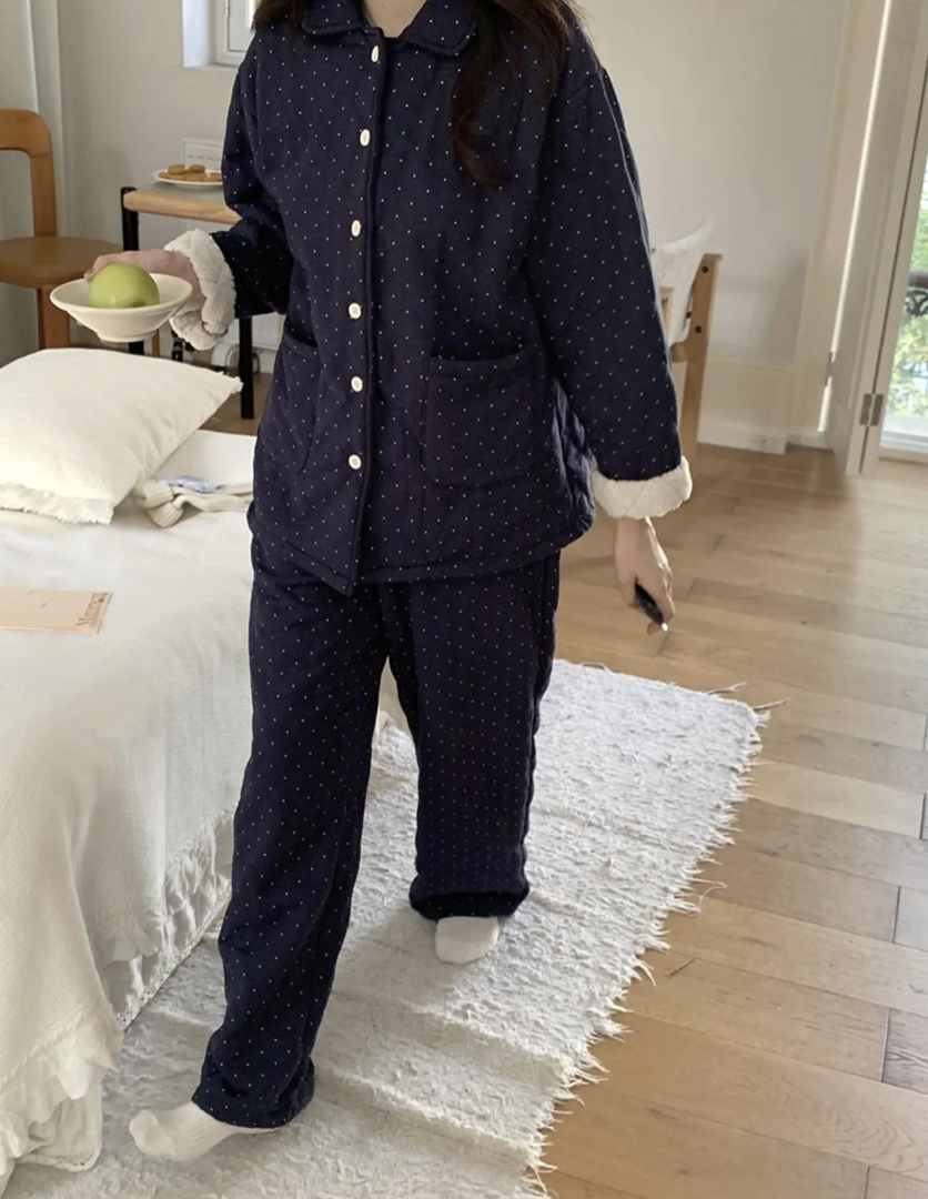 Polka Dot Quilted Loungewear