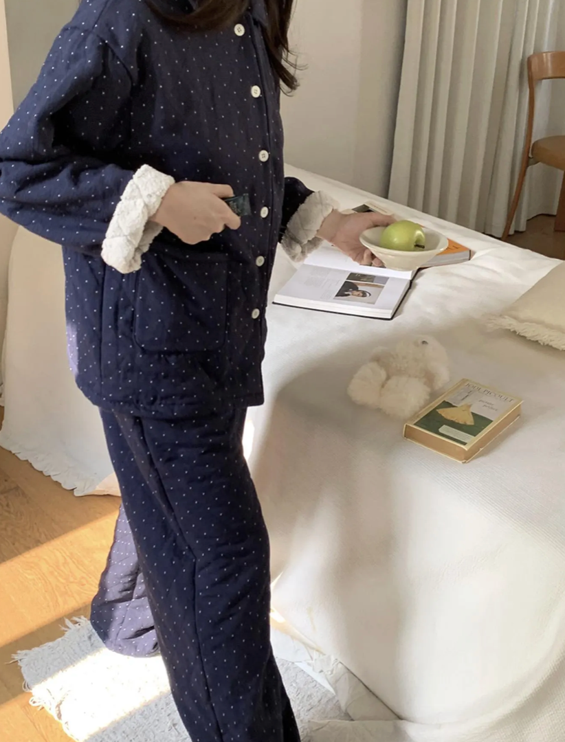 Polka Dot Quilted Loungewear