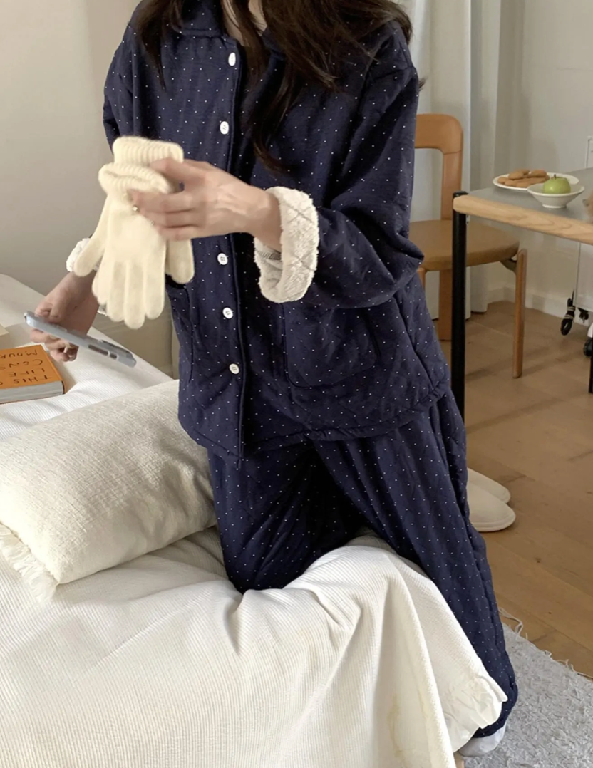 Polka Dot Quilted Loungewear