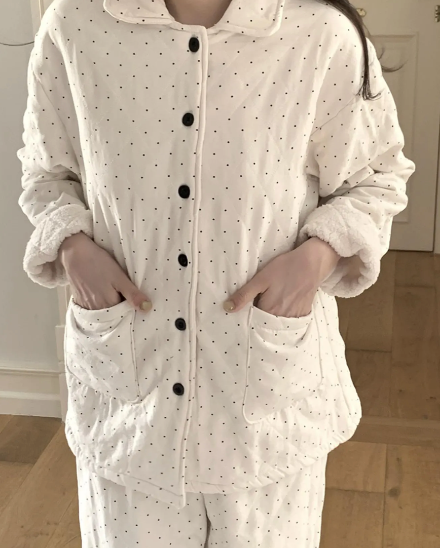Polka Dot Quilted Loungewear