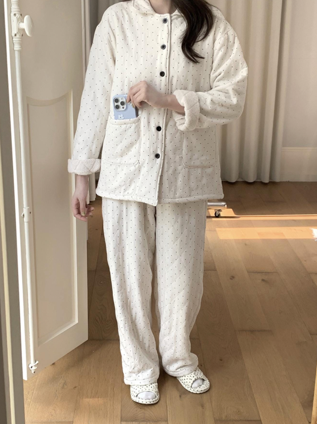 Polka Dot Quilted Loungewear