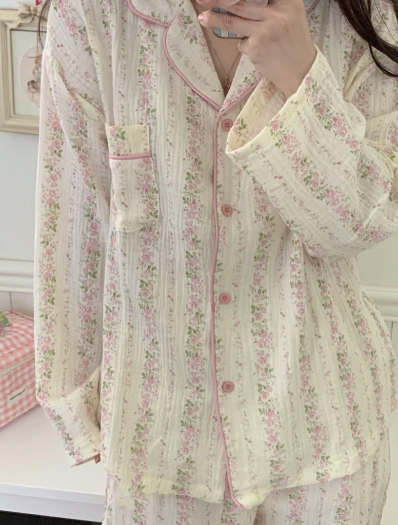 Pink Flower Organic Cotton Pajamas