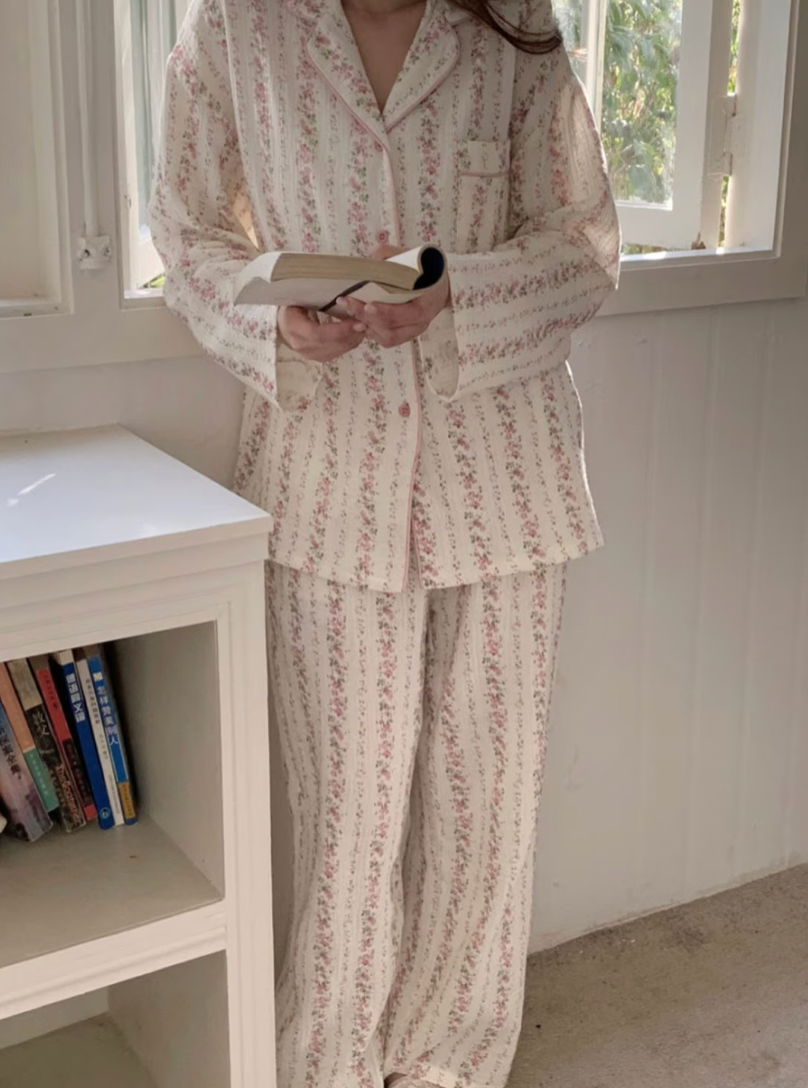 Pink Flower Organic Cotton Pajamas