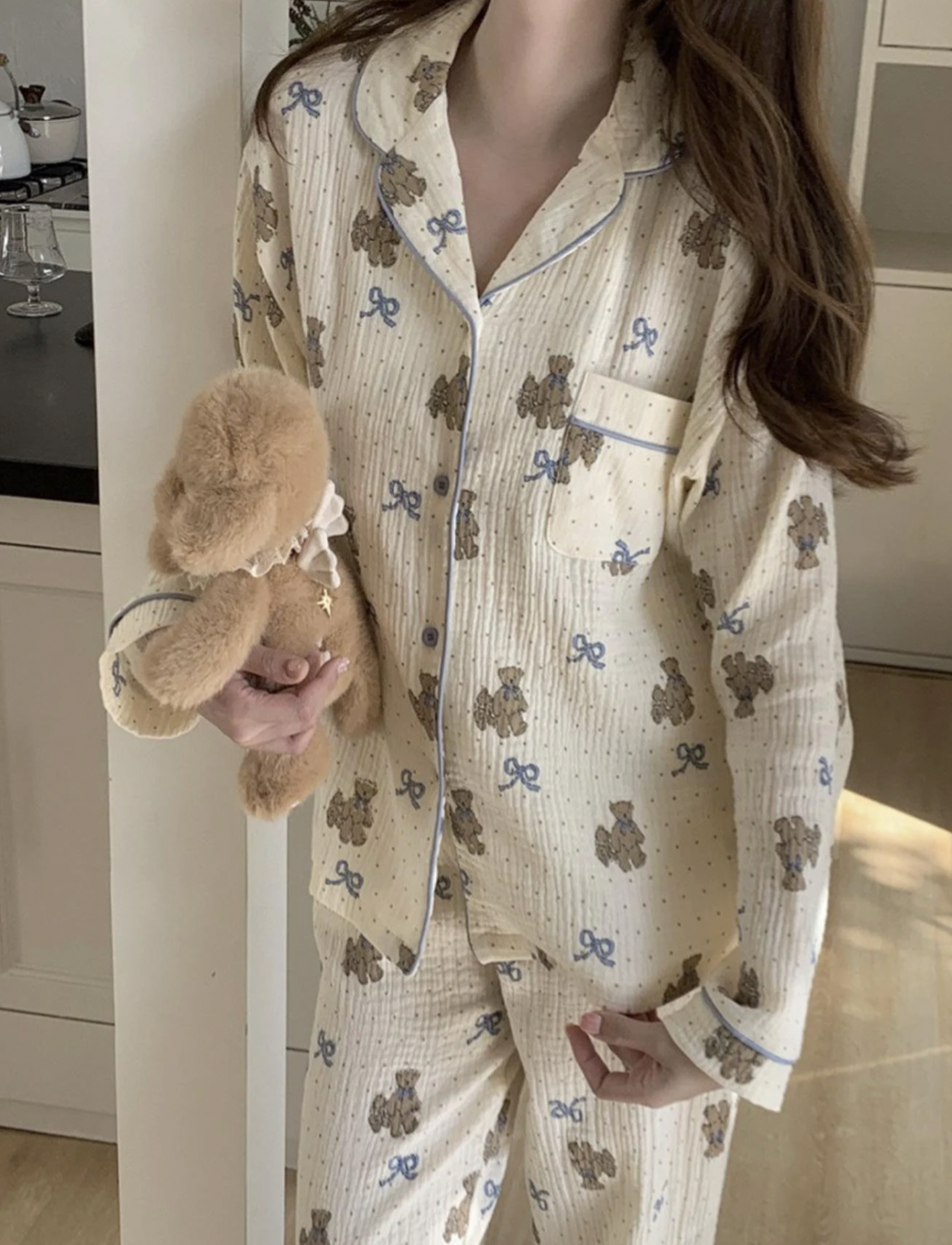 Bear Pattern Cotton Pajamas