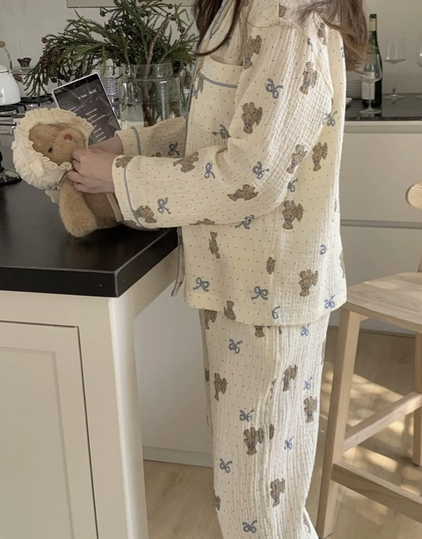 Bear Pattern Cotton Pajamas
