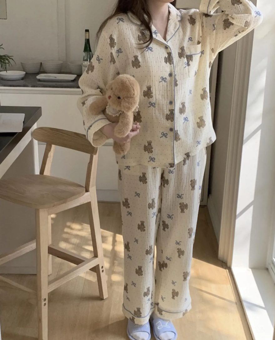 Bear Pattern Cotton Pajamas