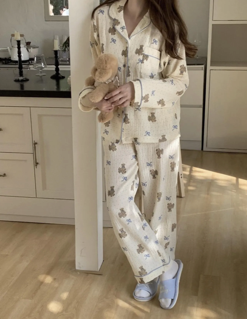 Bear Pattern Cotton Pajamas