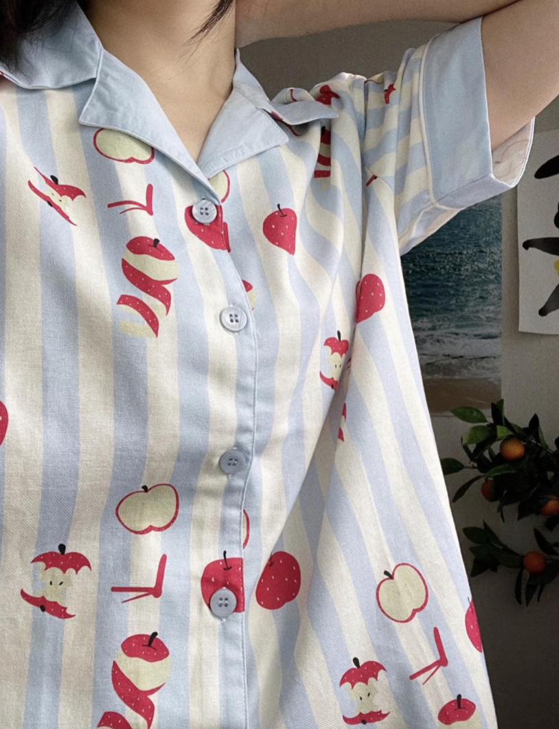 Cute Apple Cotton Pajama Set