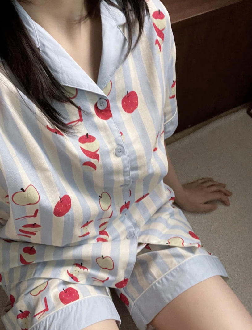 Cute Apple Cotton Pajama Set