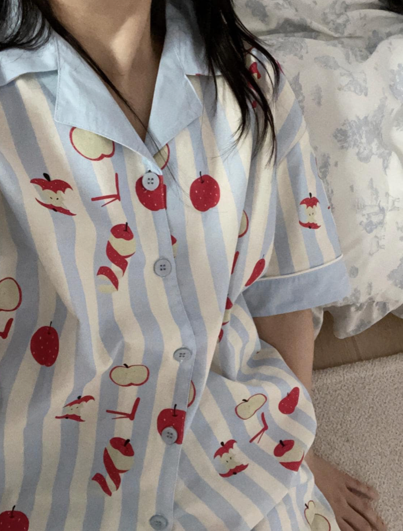 Cute Apple Cotton Pajama Set