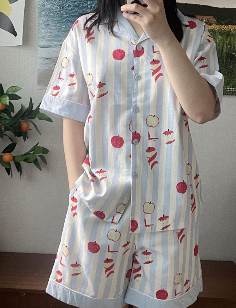 Cute Apple Cotton Pajama Set
