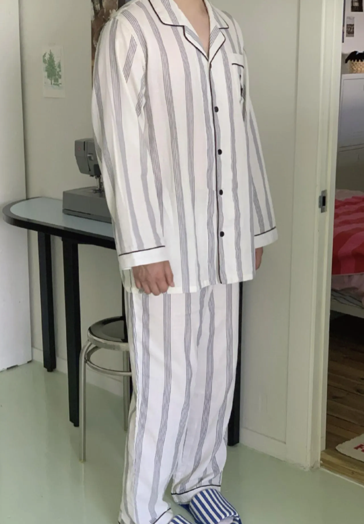 Cotton Black Cat Embroidery Pajamas