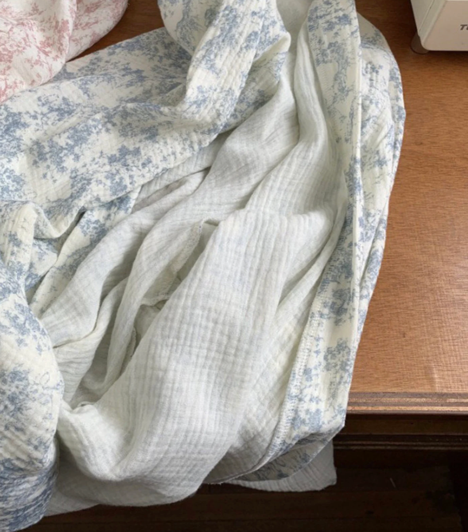 Muslin Toile De Jouy Comfy Robe