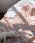 Pink Striped Bear Cotton Pajamas
