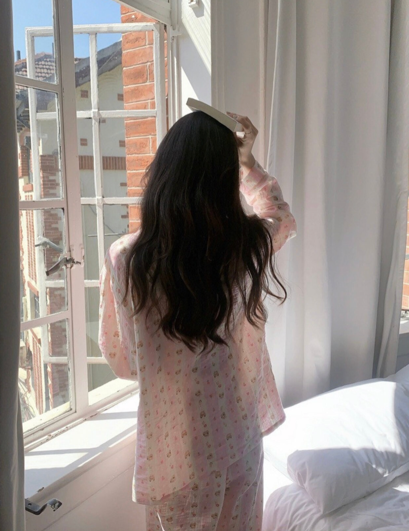 Pink Striped Bear Cotton Pajamas