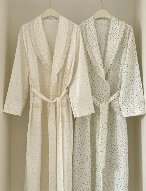 Cotton Lace Lounge Robe