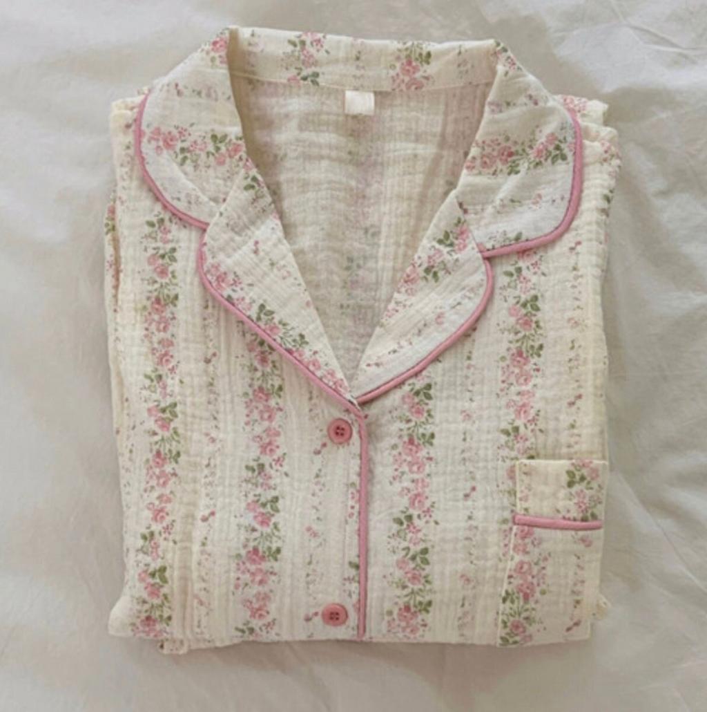 Pink Flower Organic Cotton Pajamas