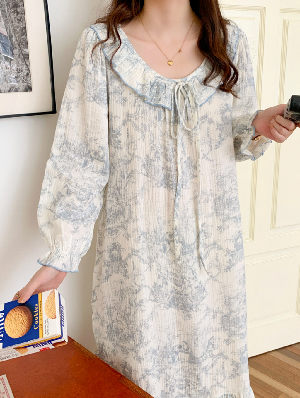 Matching Toile De Jouy Couple Pajamas Set