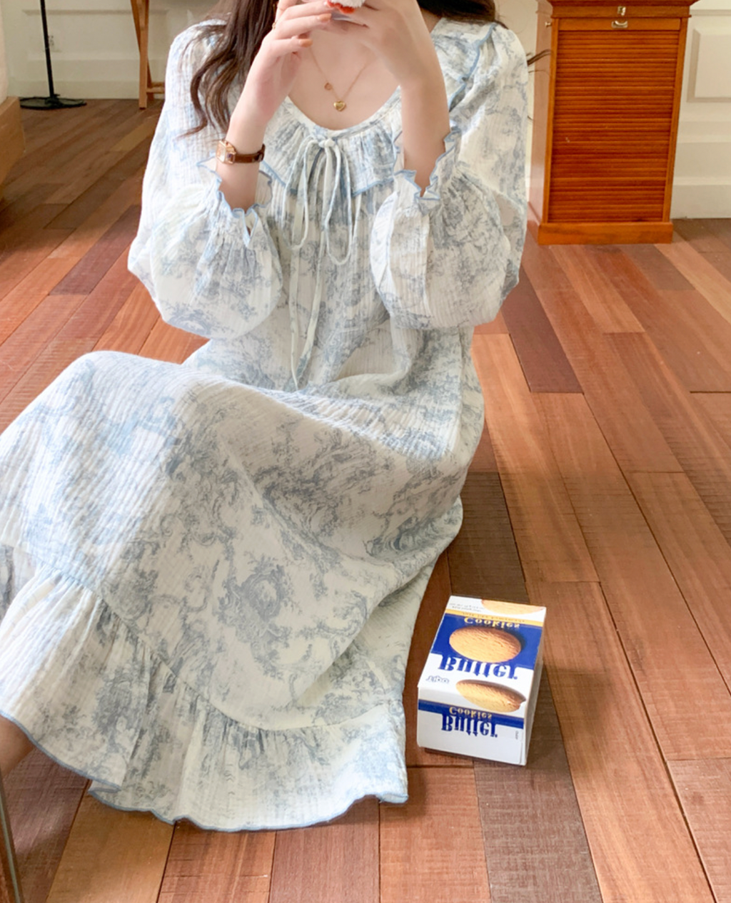 Matching Toile De Jouy Couple Pajamas Set