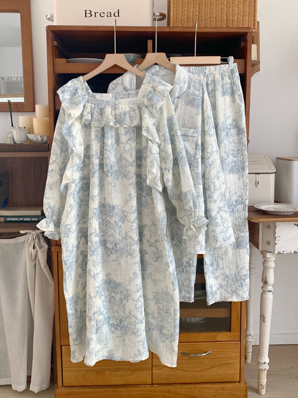 Matching Toile De Jouy Couple Loungewear