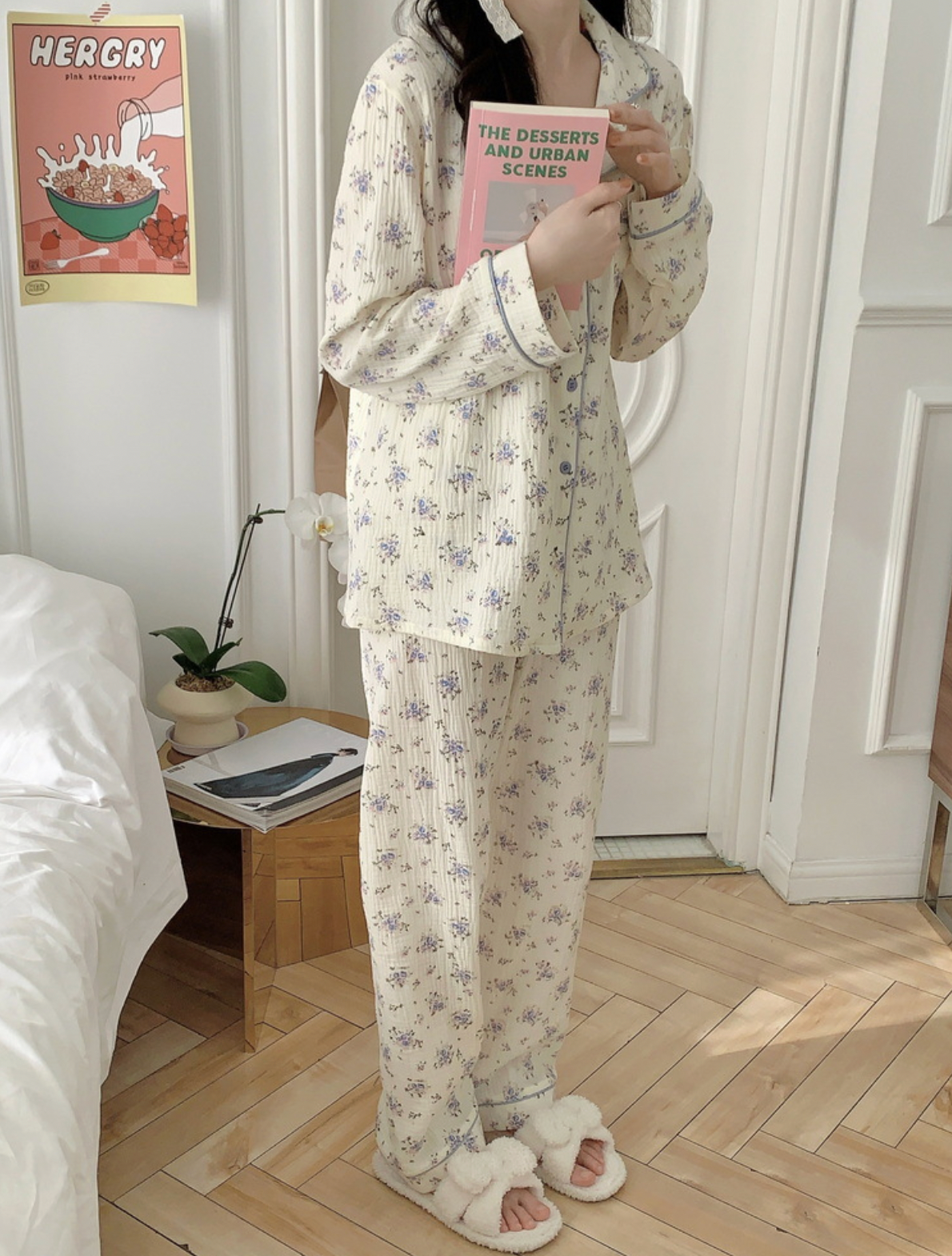 Cozy Floral Print Cotton Pajama Set