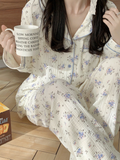Cozy Floral Print Cotton Pajama Set