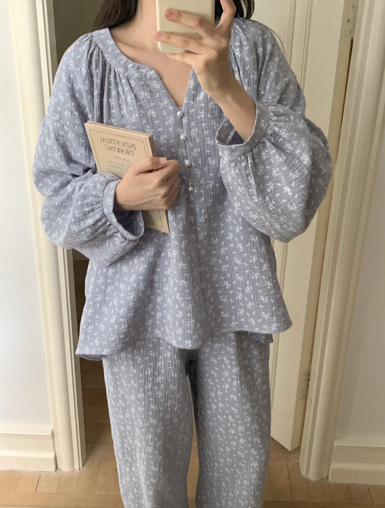 Blue Floral Nightgown & Pajamas