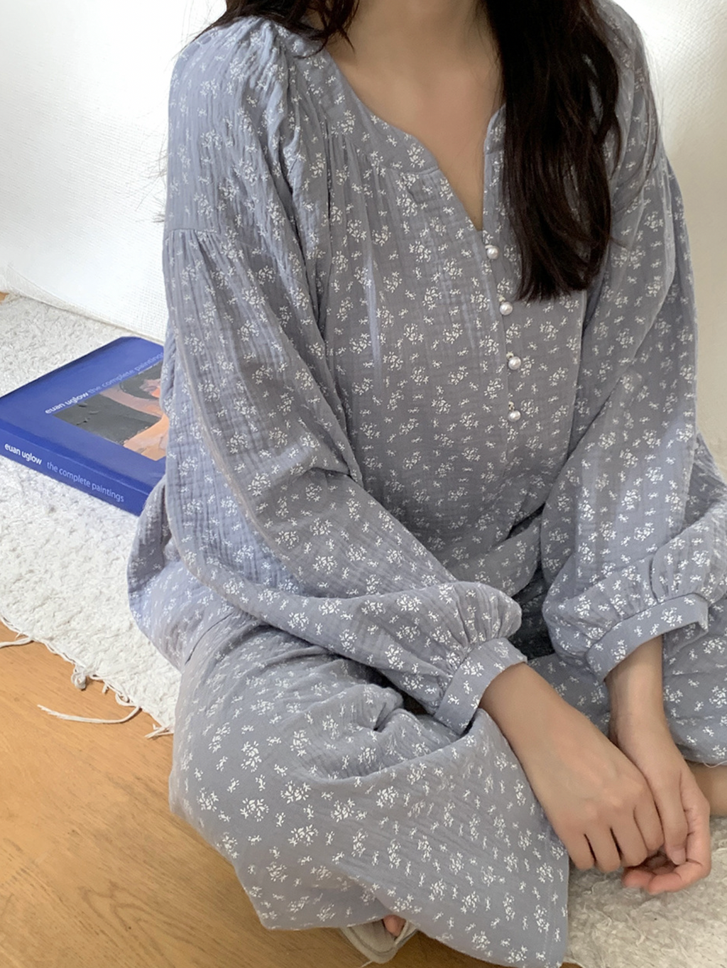 Blue Floral Nightgown & Pajamas