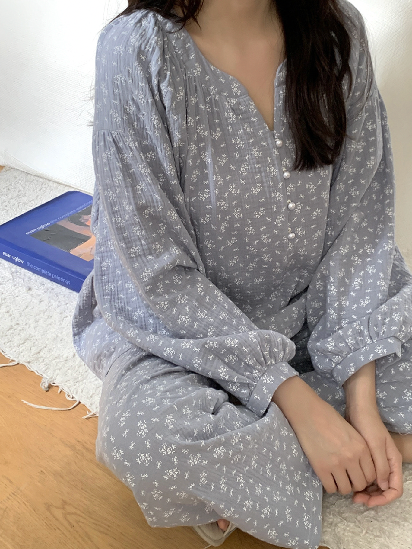 Blue Floral Nightgown & Pajamas