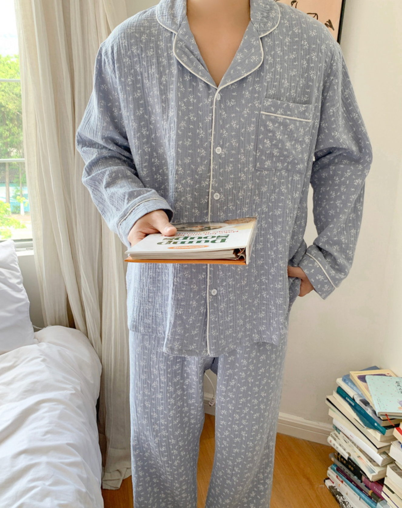 Blue Floral Nightgown & Pajamas