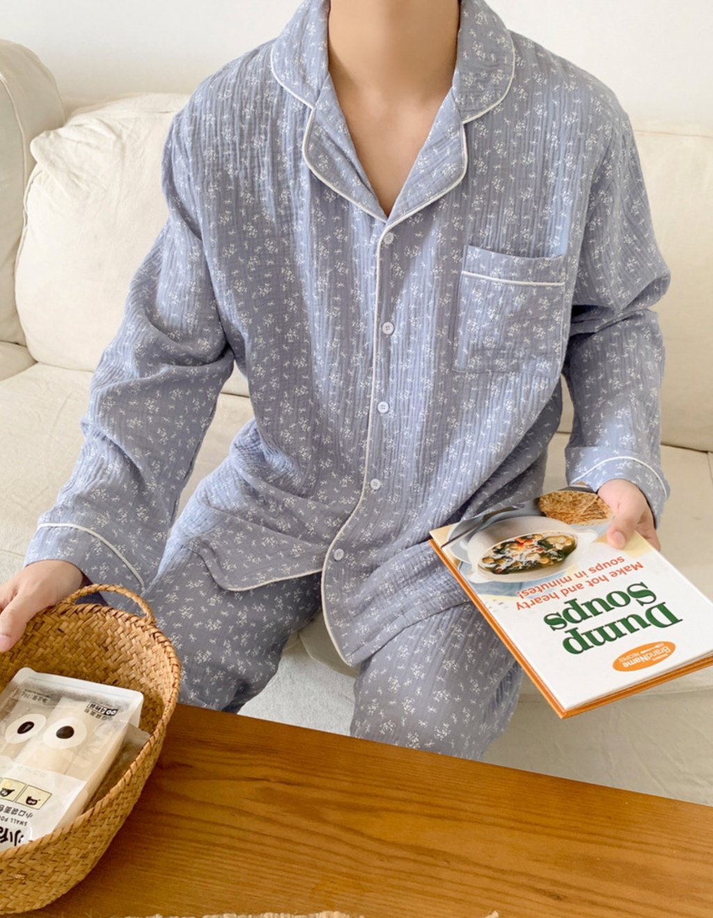 Blue Floral Nightgown & Pajamas