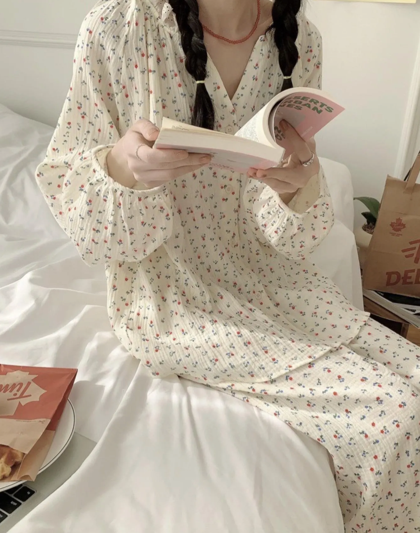 Floral Cotton Pajama Set & Nightgown