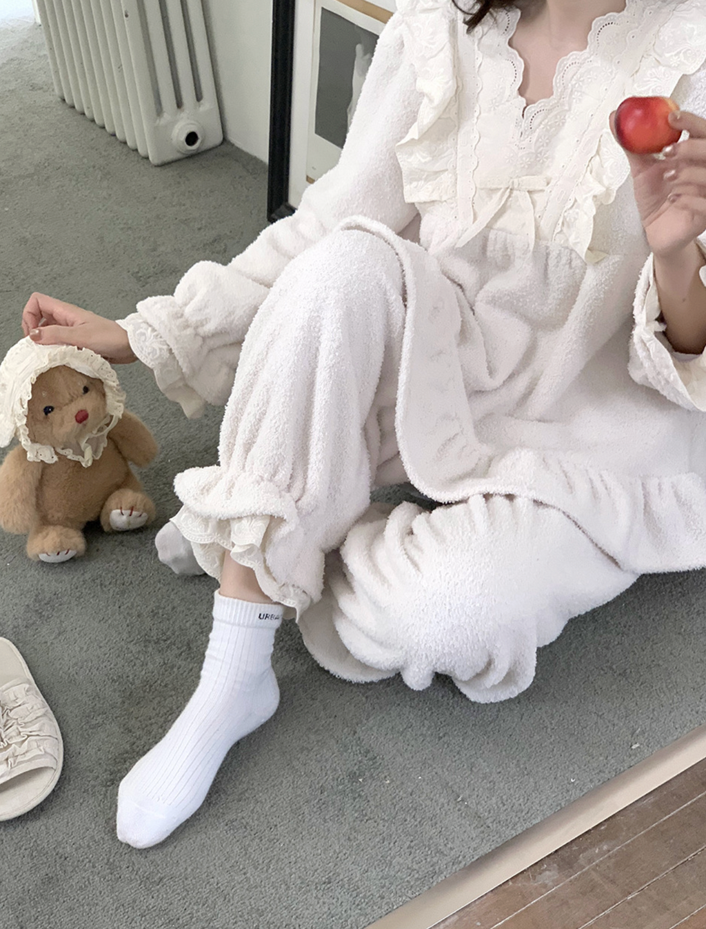 Cozy Fluffy lace Pajama Set