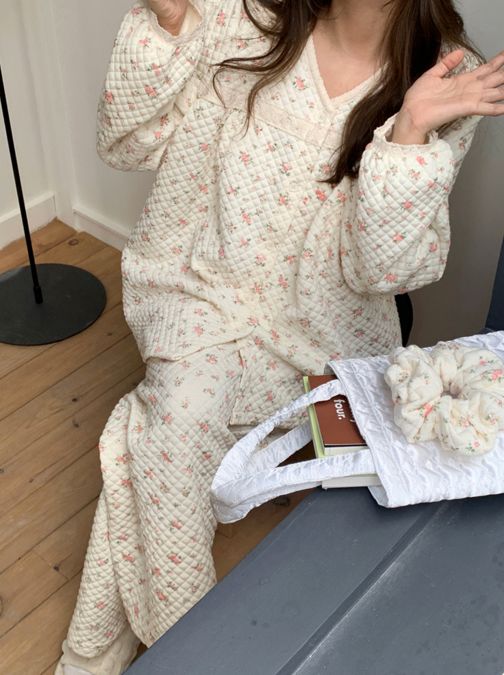 Floral Warm Quilted Pajama Set