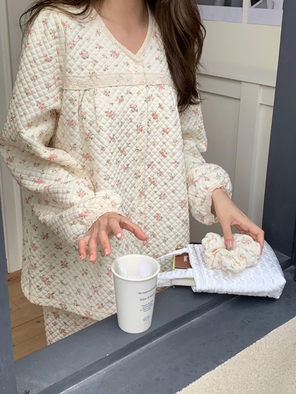 Floral Warm Quilted Pajama Set