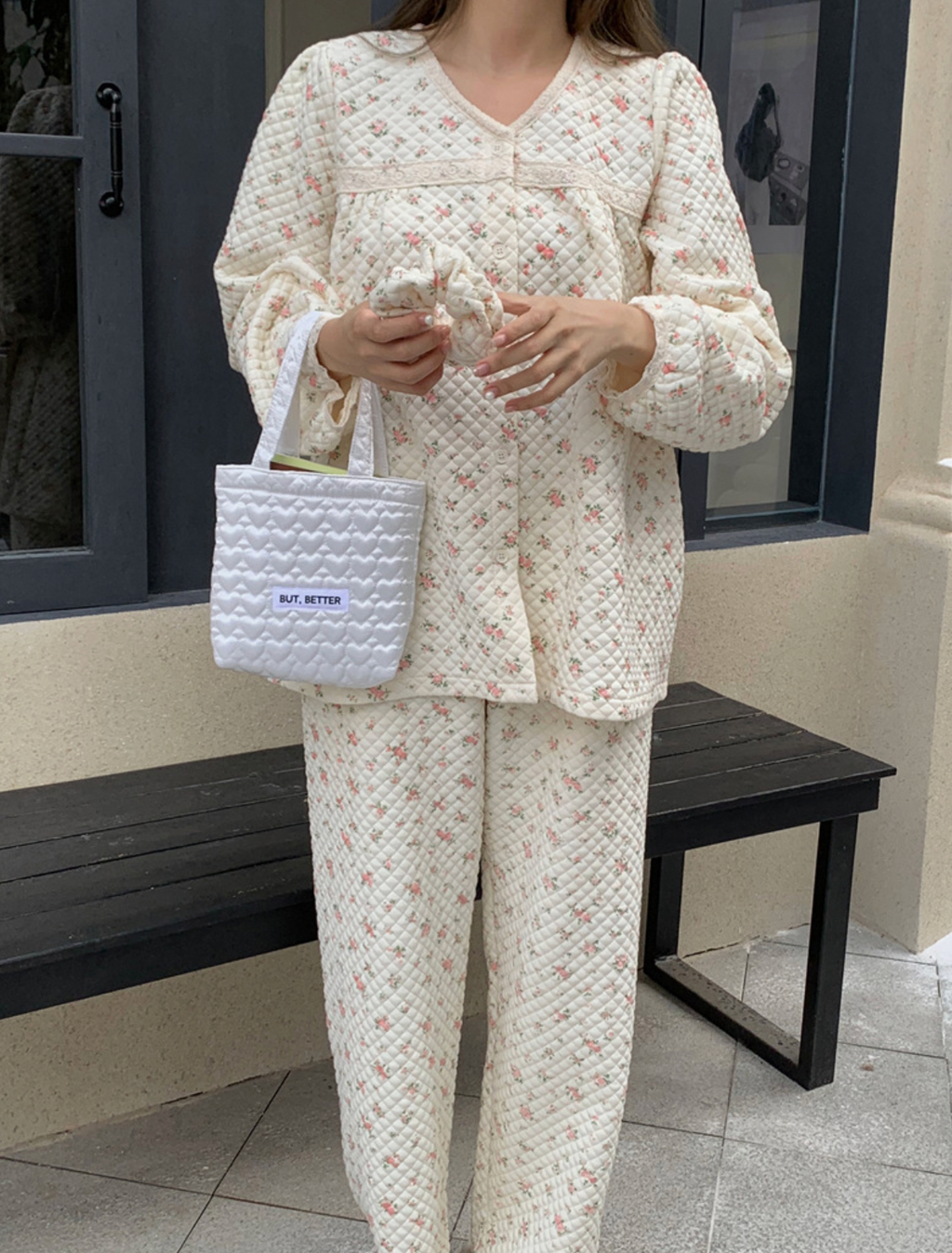 Floral Warm Quilted Pajama Set