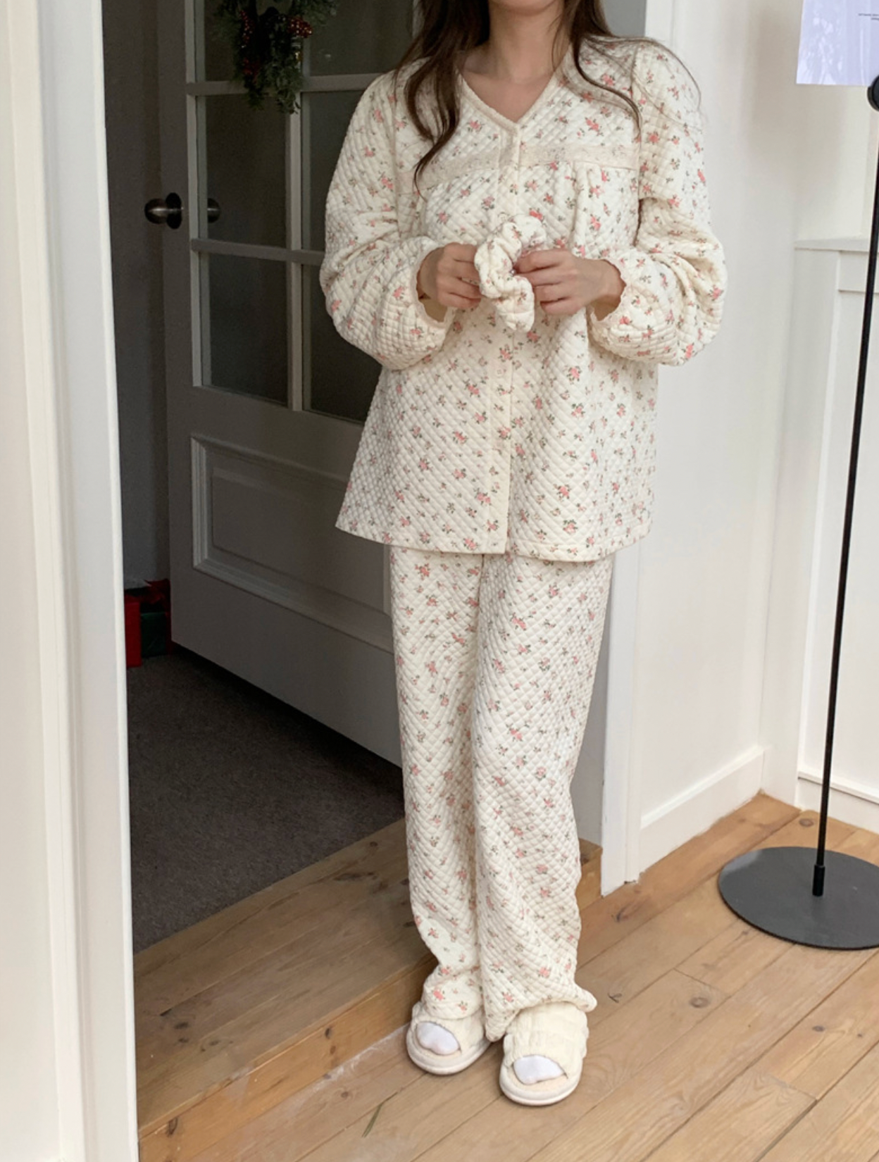 Floral Warm Quilted Pajama Set