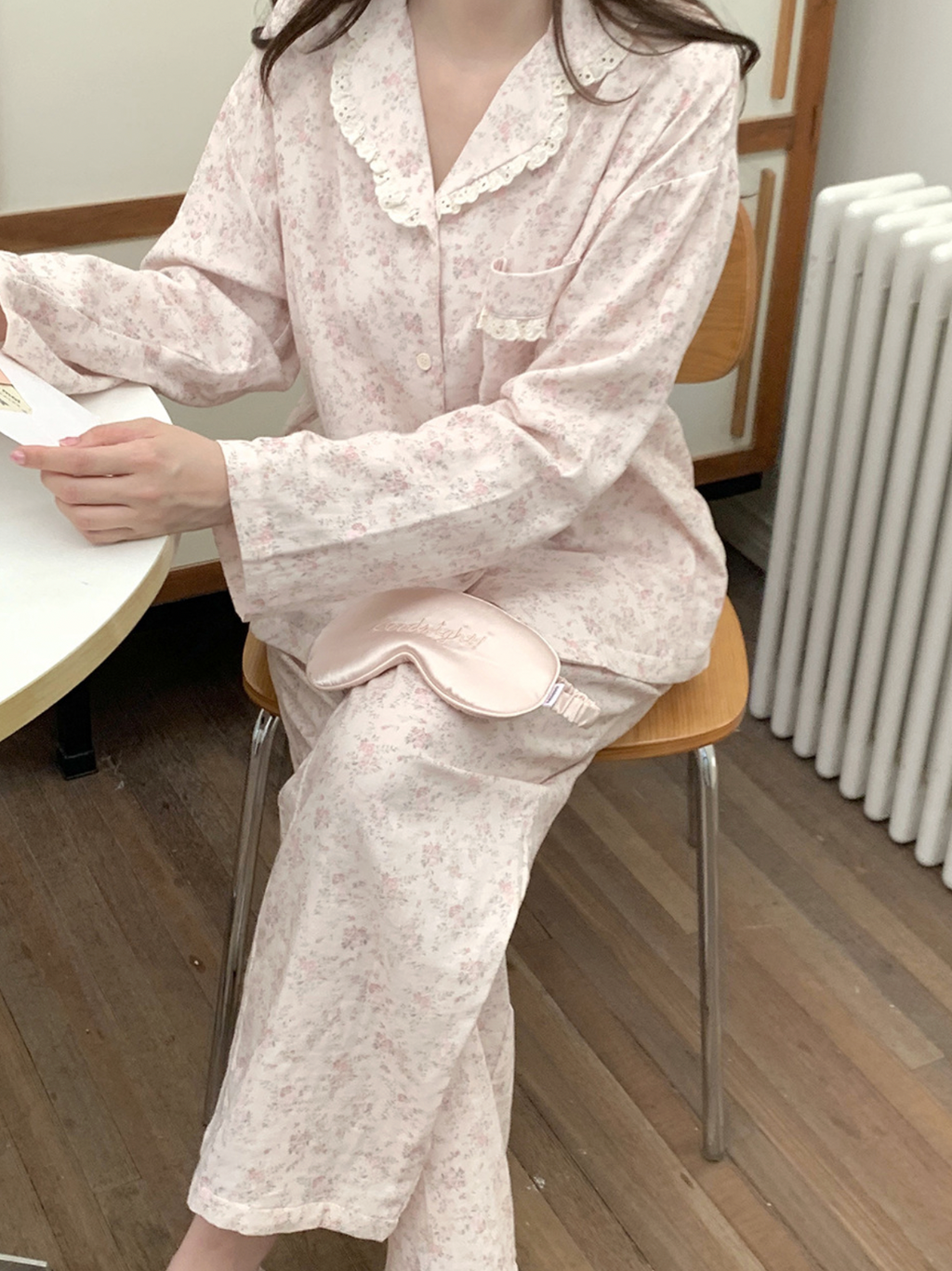 Pink Flower Cotton Pajamas
