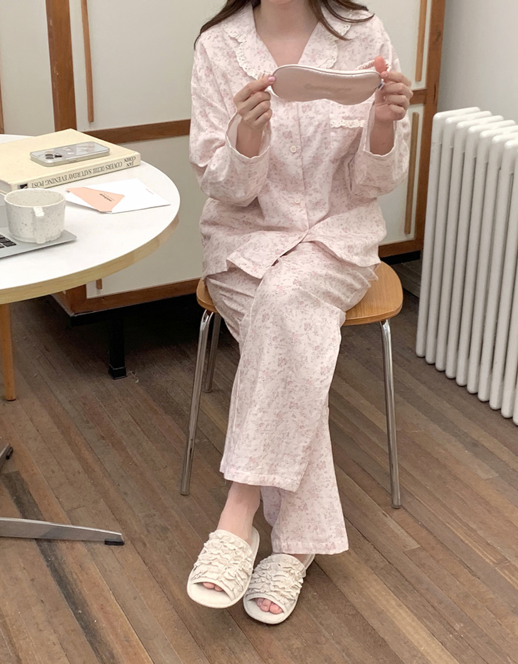 Pink Flower Cotton Pajamas