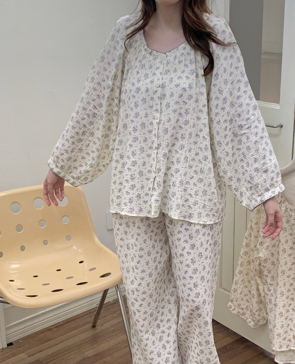 Floral Print Cotton Pajama Set