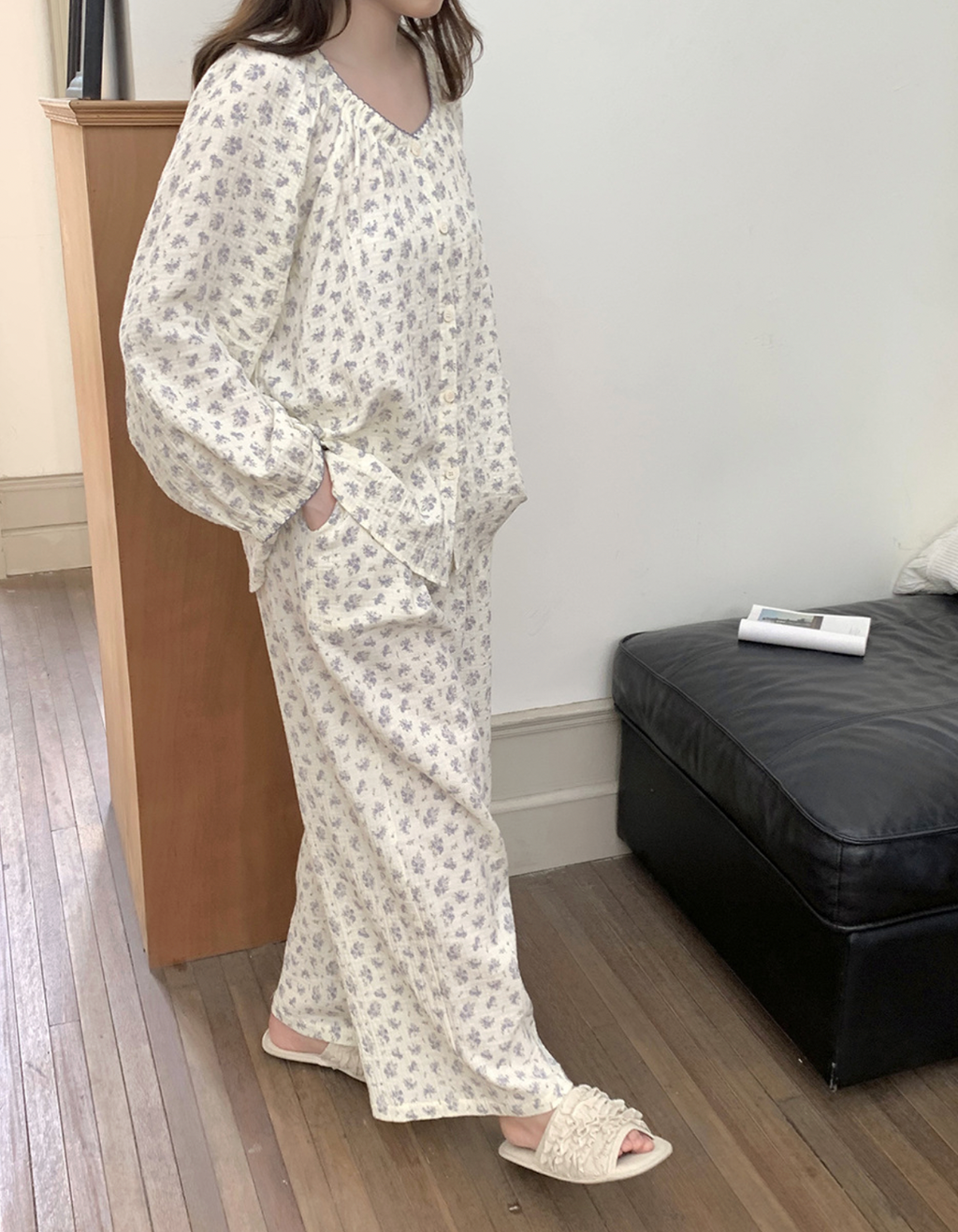 Floral Print Cotton Pajama Set