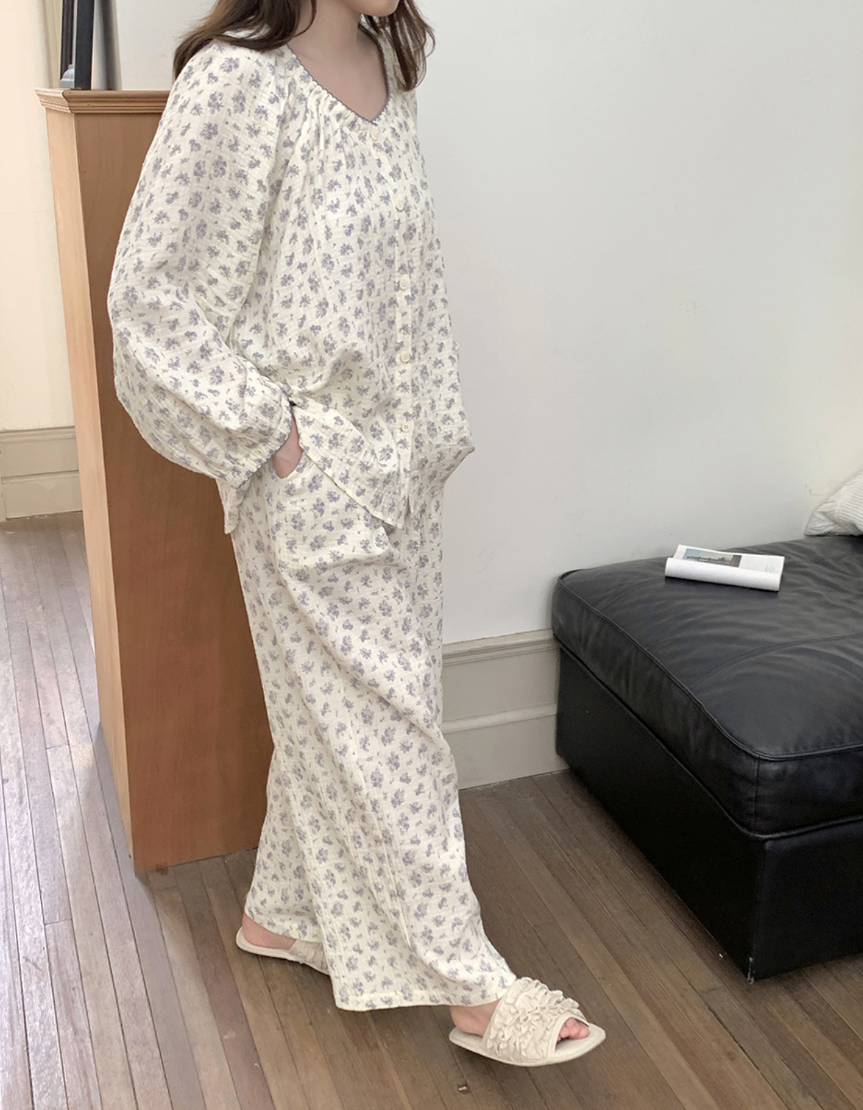 Floral Print Cotton Pajama Set