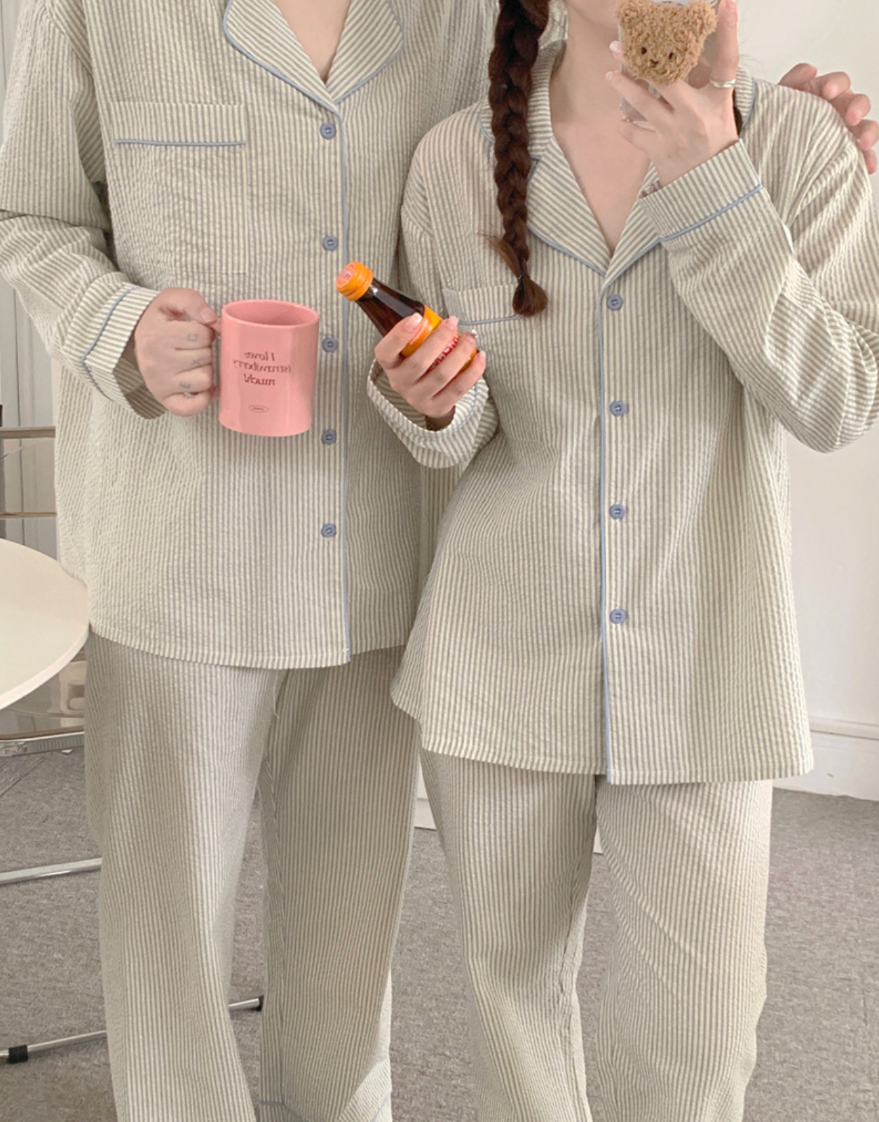 Stripe Couple Pajamas