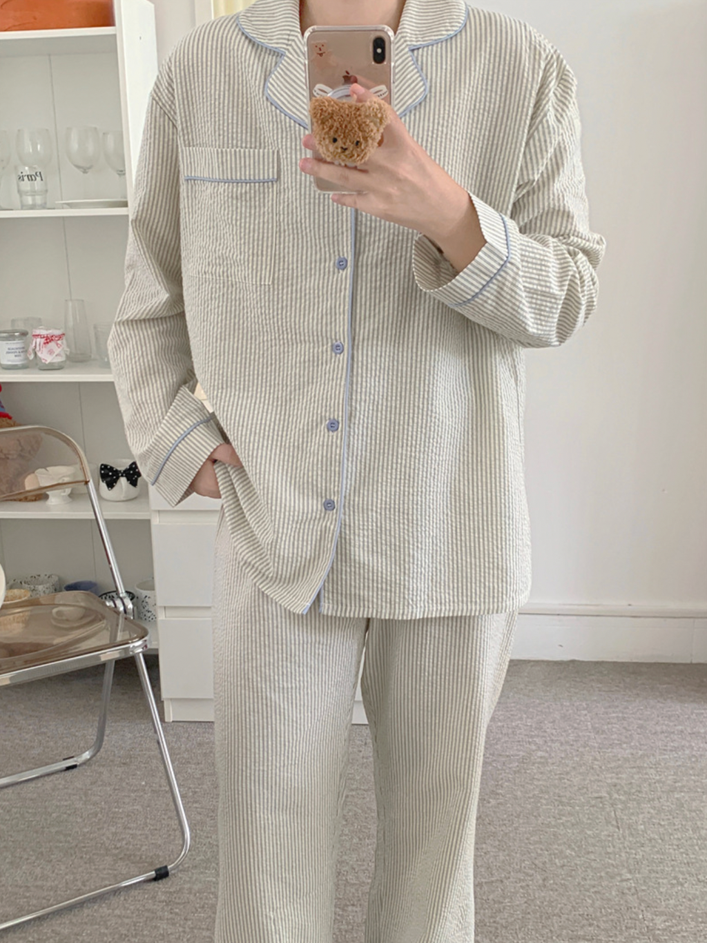 Stripe Couple Pajamas