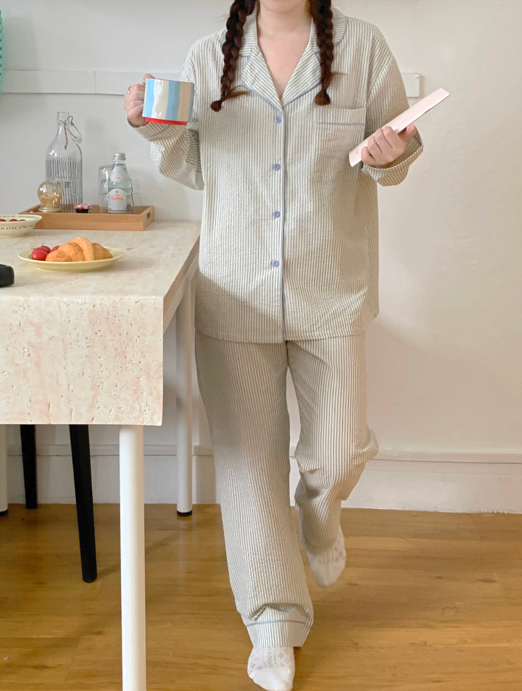 Stripe Couple Pajamas