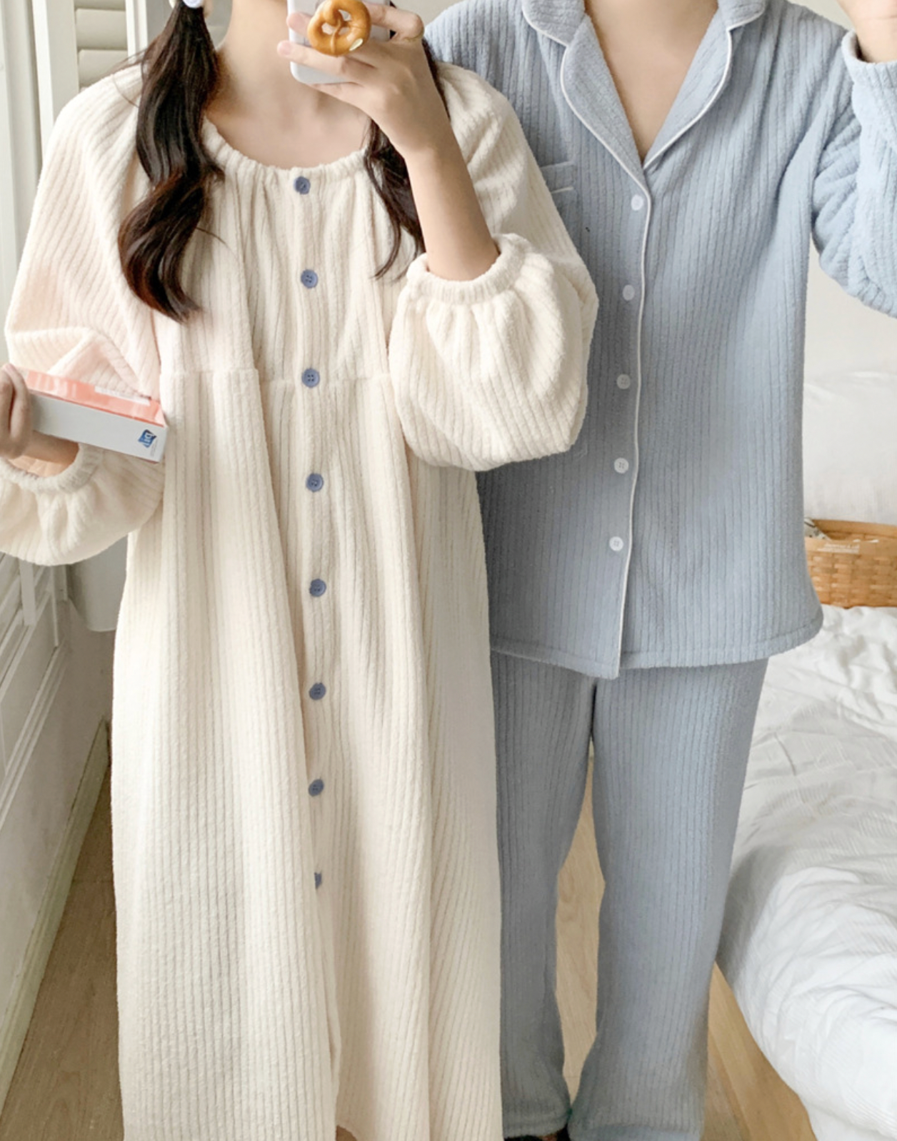 Soft Fleece Couple Pajama Set & Nightgown