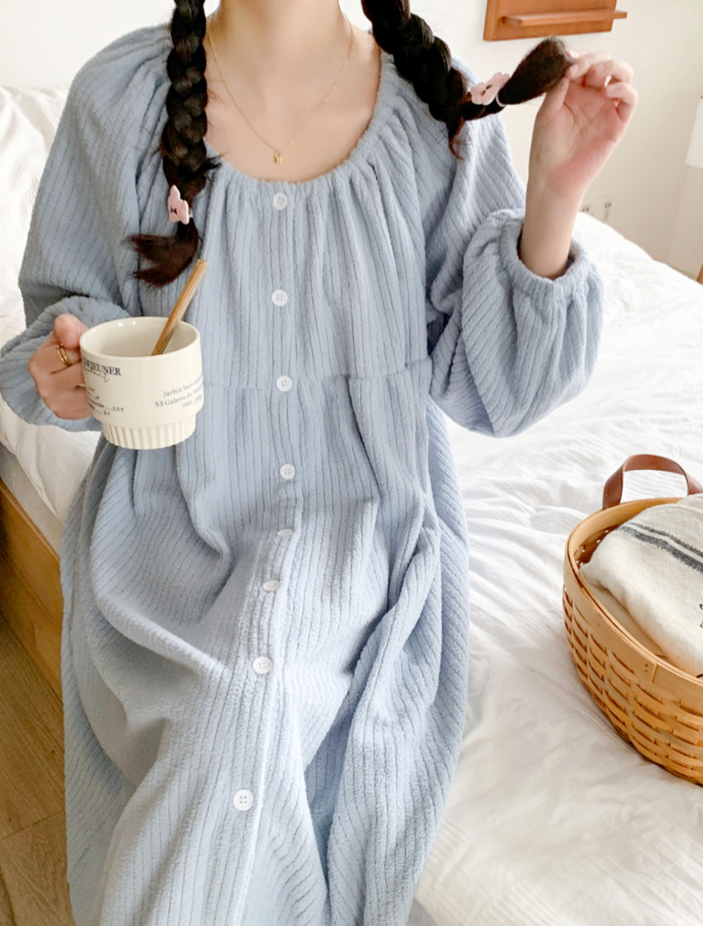 Soft Fleece Couple Pajama Set & Nightgown